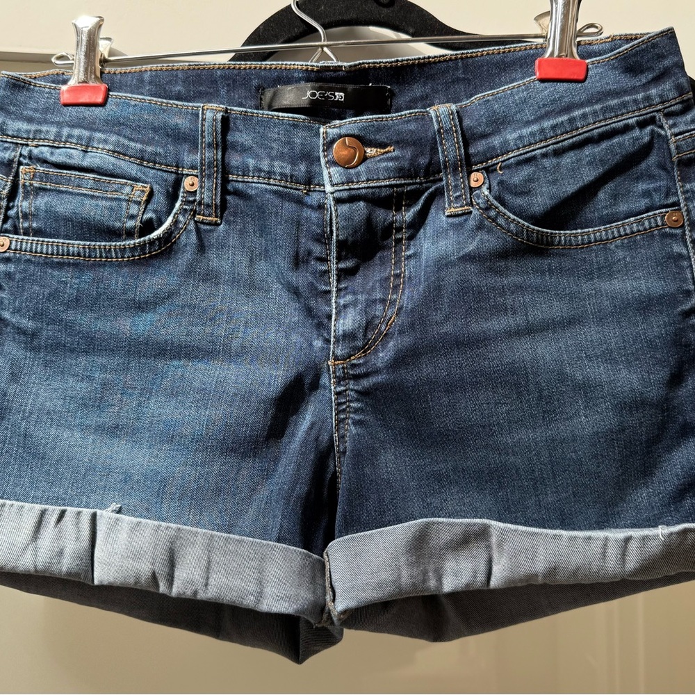 Joe's Jeans Dark Blue Rolled Cuff Denim Shorts